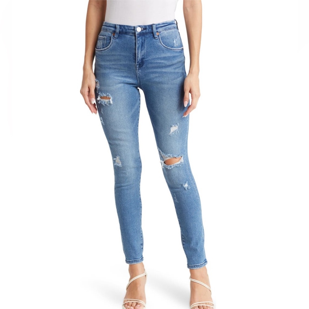 BLANKNYC Ripped High Waist Skinny Jeans, Size 27